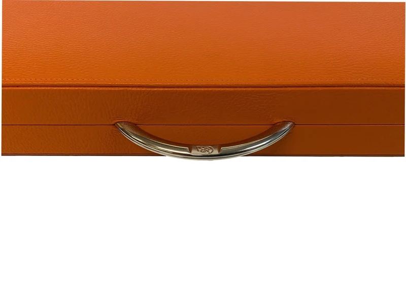 Backgammon Cuir véritable GM - Orange - Renzo Romagnoli