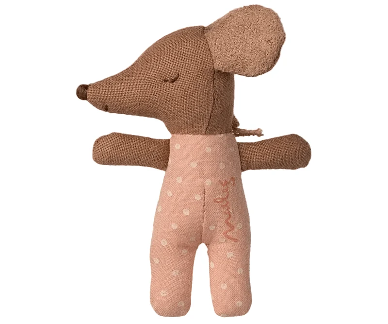 Souris Bébé "Sleepy Wakey" Dans Sa Boîte - Rose