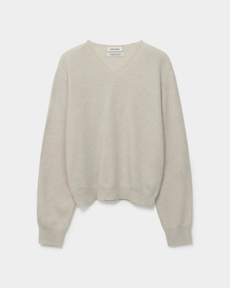 Low Classic - Pull Col V - Ivoire