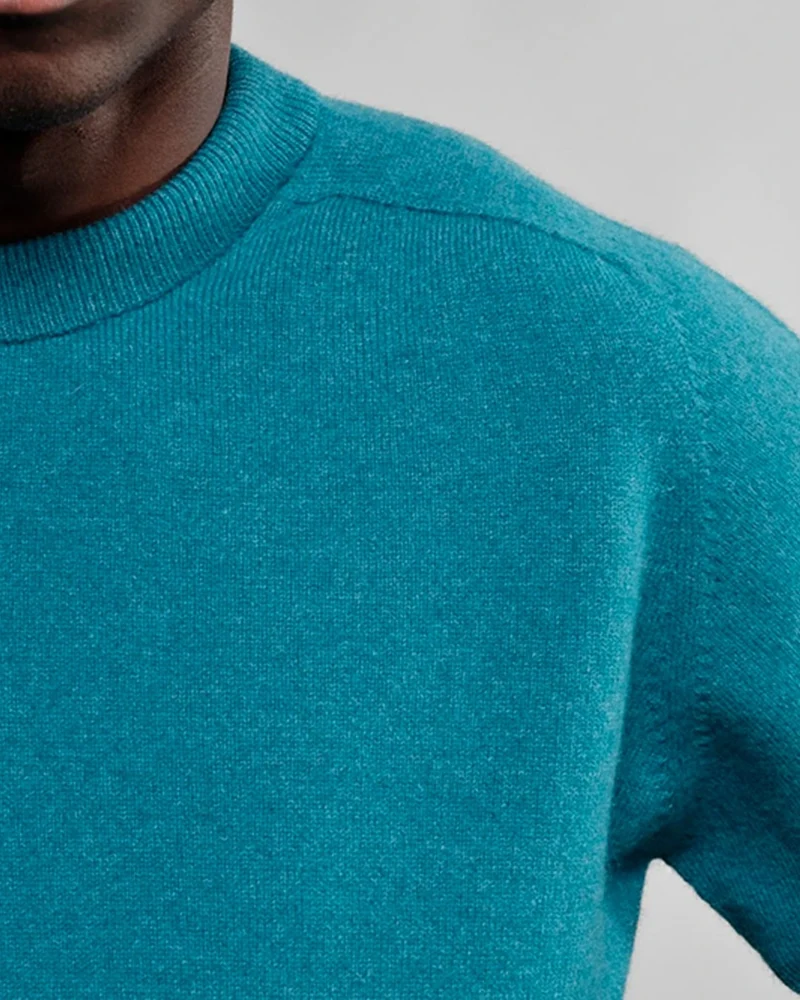 Nitto Knitwear - Pull Armen Col Rond - Bleu Bondi