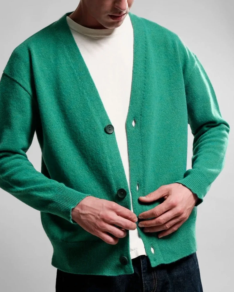 Nitto Knitwear - Cardigan Armen - Vert Chive
