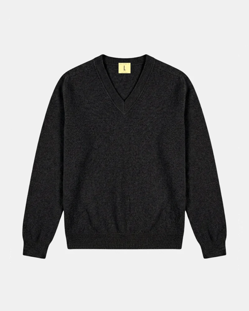 Nitto Knitwear - Pull Armen Col V - Charcoal
