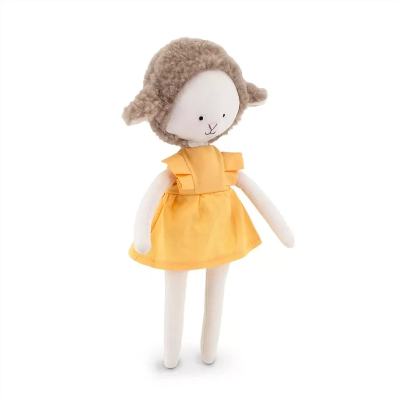 Peluche Zoé la brebis, robe jaune