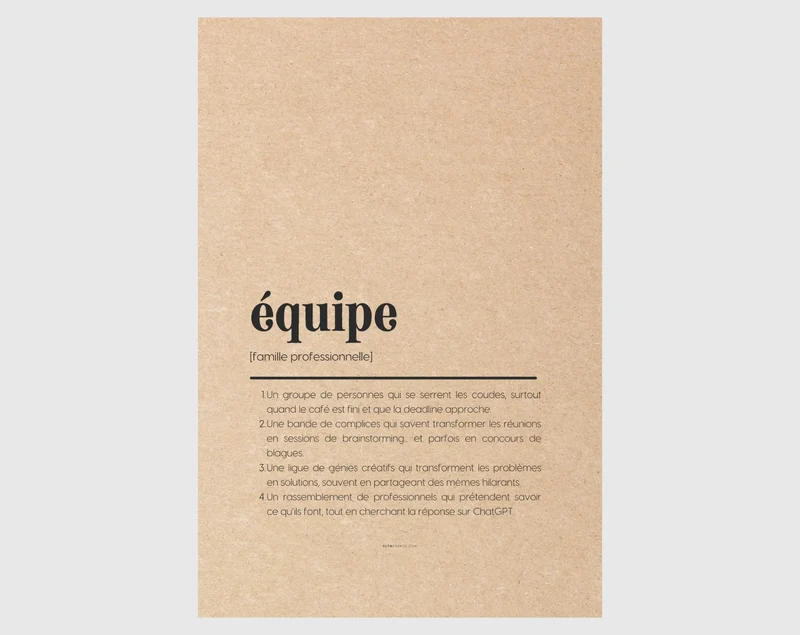 Carte définition équipe - Carte de remerciements collègues