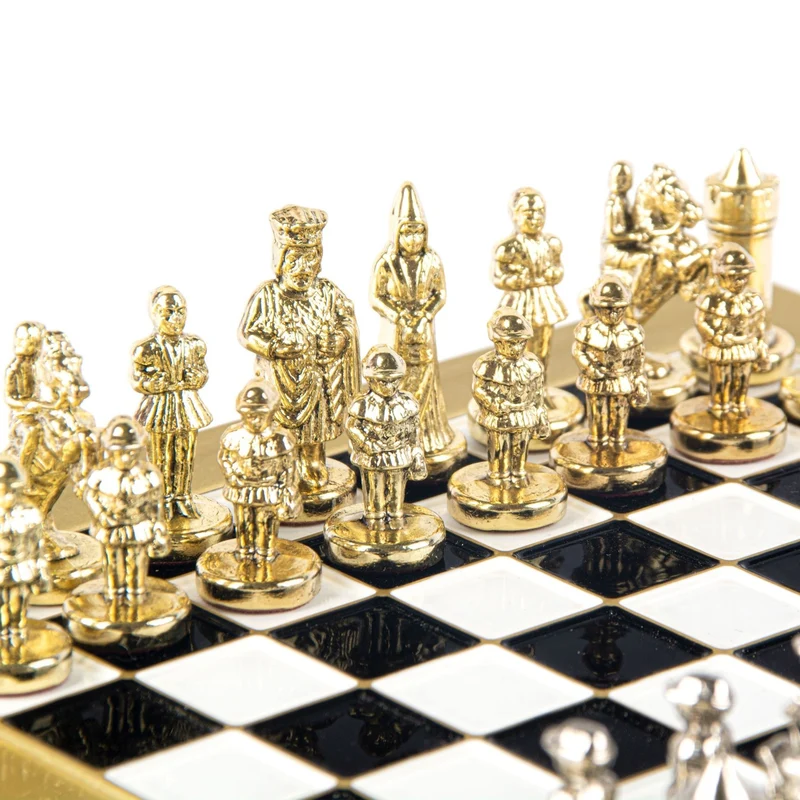 Ensemble jeu d'échecs en métal - Byzantin - Manopoulos