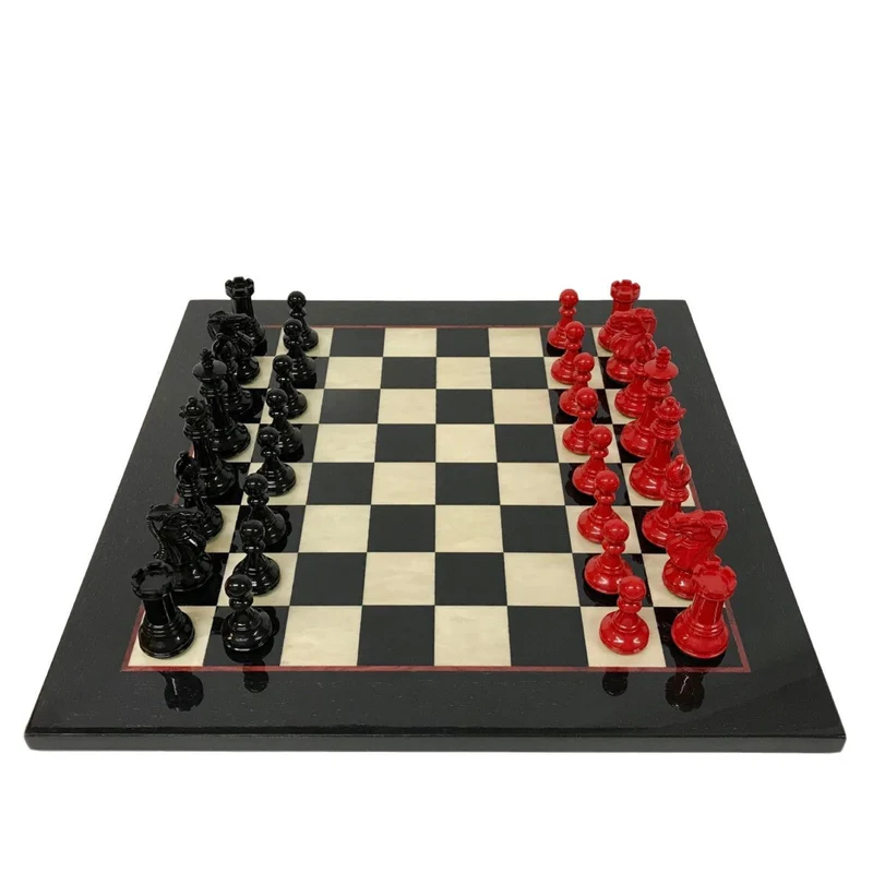 Ensemble jeu d'échecs en sycomore - laqué - Taille 4