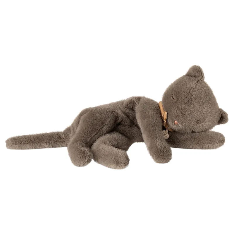 Peluche Chaton Endormi, Medium - Gris