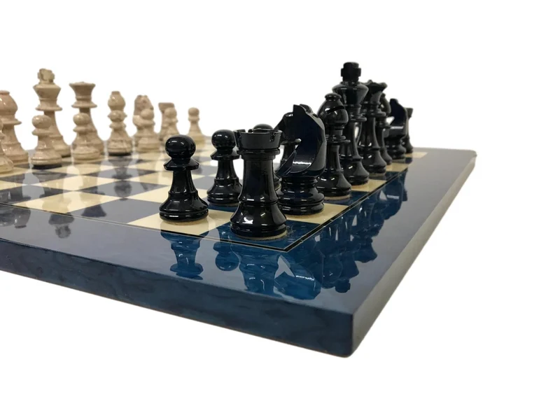 Ensemble bois laqué bleu