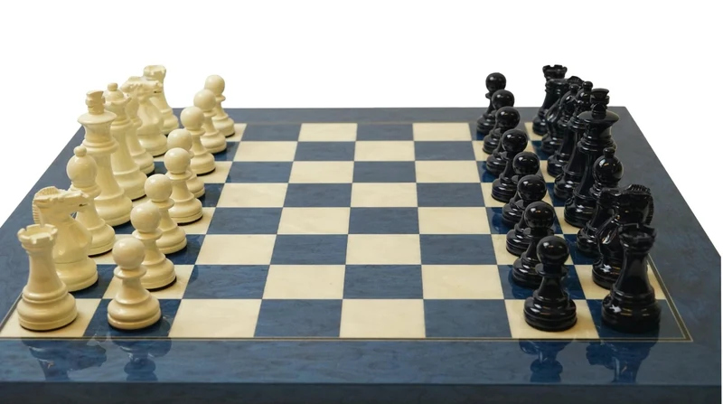 Ensemble bois laqué bleu