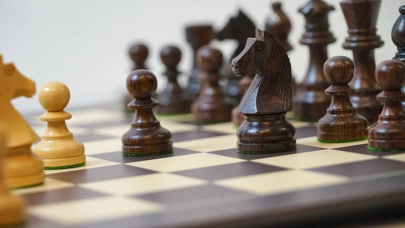 Ensemble jeu d'échecs Club en wengé - biseauté - Pièces en palissandre et buis
