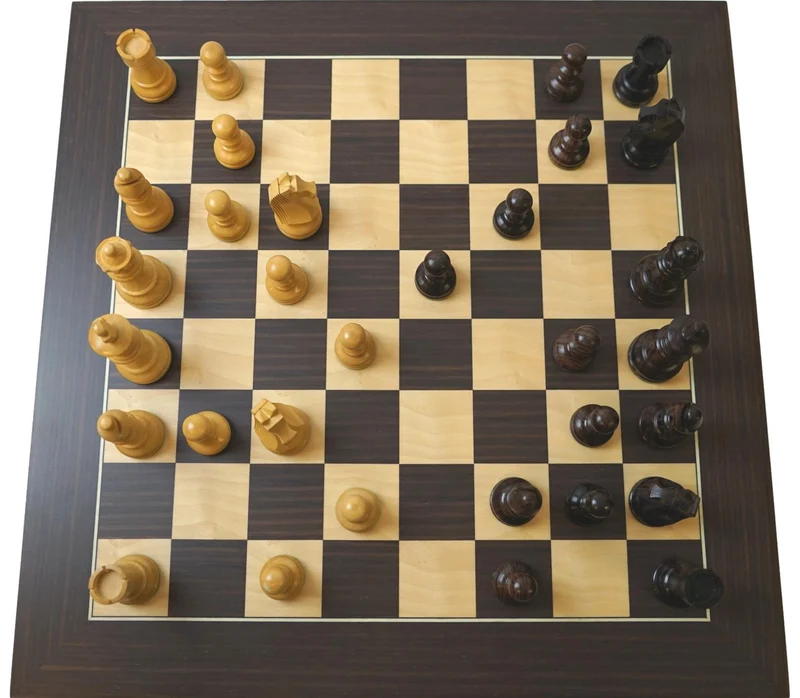 Ensemble jeu d'échecs Club en macassar et sycomore - Pièces palissandre et buis