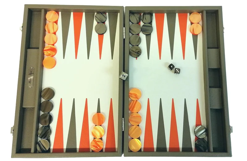 Backgammon Hector Saxe - Buffle Taupe - Grand