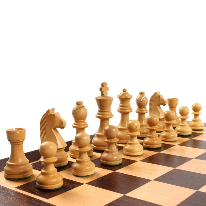 Ensemble jeu d'échecs Club en palissandre Zébré - Pièces Acacia