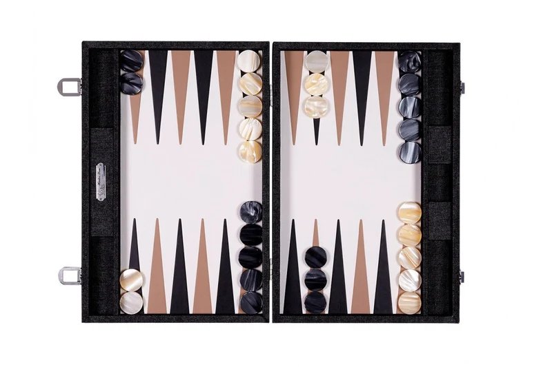 Backgammon Hector Saxe - Jean's Noir / Cuir - Grand