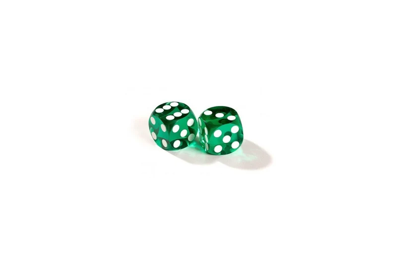 Dés Vert de précision - Calibrés et numérotées 14 mm - Dés de backgammon