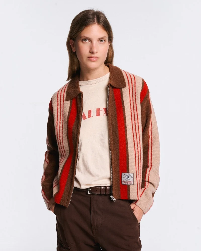 Au Vieux Campeur - Congés Payés - Gilet Alma - Marron Beige & Rouge