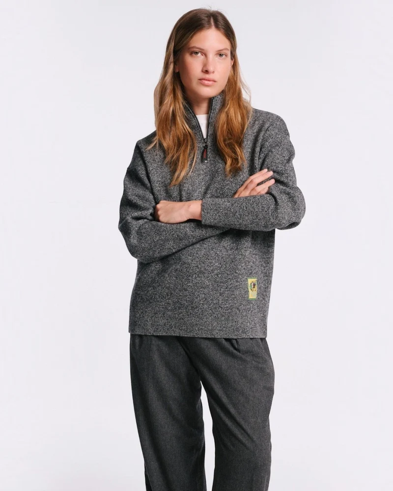 Au Vieux Campeur - Congés Payés - Pull Poppy - Noir Blanc Mouliné