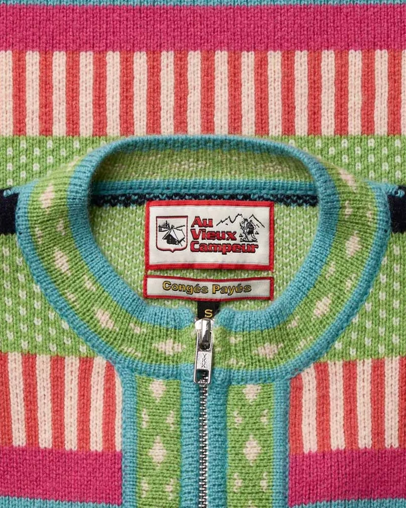 Au Vieux Campeur - Congés Payés - Cardigan Nicole - Vert & Bleu