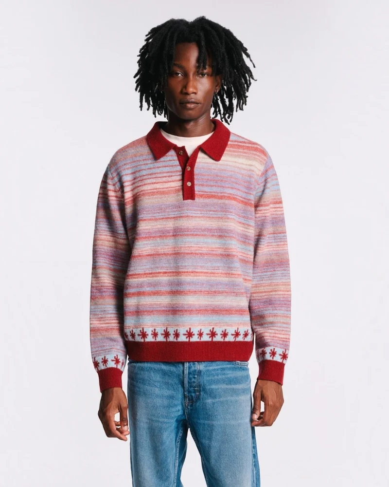 Au Vieux Campeur - Congés Payés - Pull Hugo - Bordeaux & Bleu