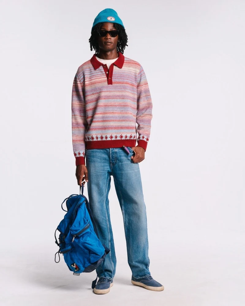 Au Vieux Campeur - Congés Payés - Pull Hugo - Bordeaux & Bleu