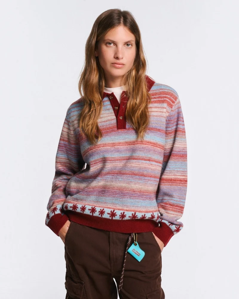 Au Vieux Campeur - Congés Payés - Pull Hugo - Bordeaux & Bleu