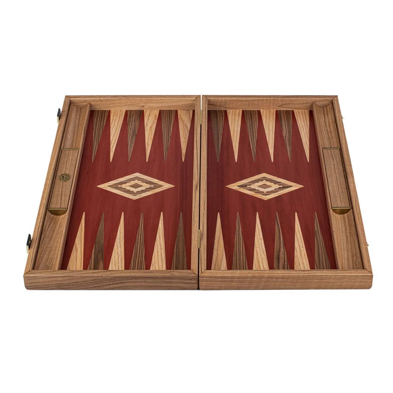 Backgammon en noyer - Rouge