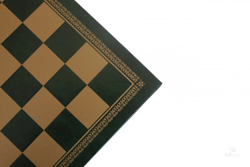 Plateau d'échecs / échiquier en Cuir et Salpa - Vert - T2 - Ital Fama