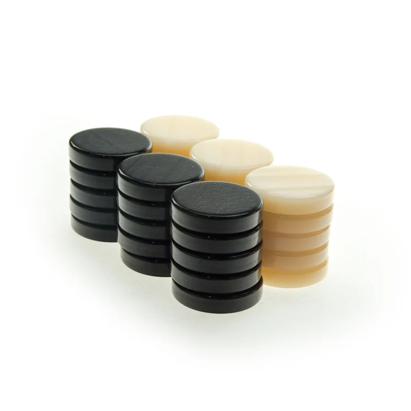Pions de backgammon nacrés - Acrylique - Noir