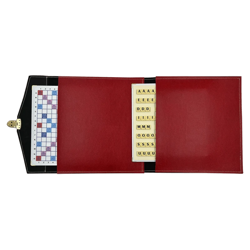 Scrabble Duplicate ou de Voyage en Cuir Vegan - Magnétique - Rouge
