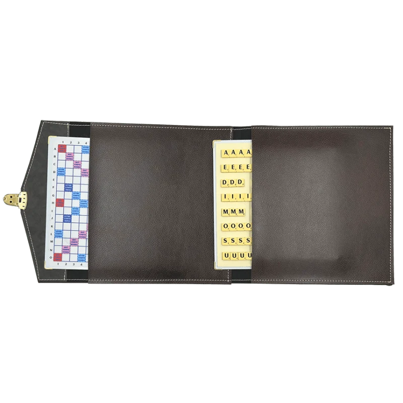 Scrabble Duplicate ou de Voyage en Cuir Vegan - Magnétique - Marron