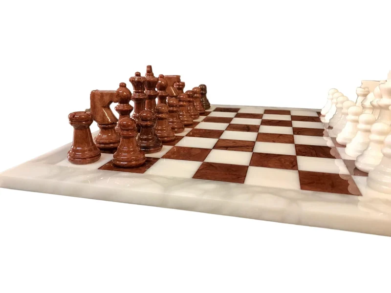 Ensemble jeu d'échecs en albâtre - Marron - Scali