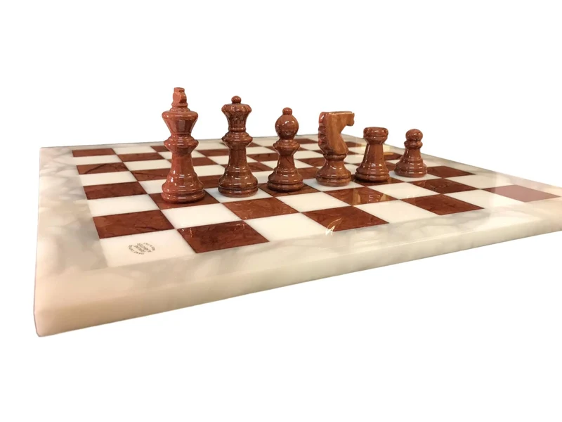 Ensemble jeu d'échecs en albâtre - Marron - Scali