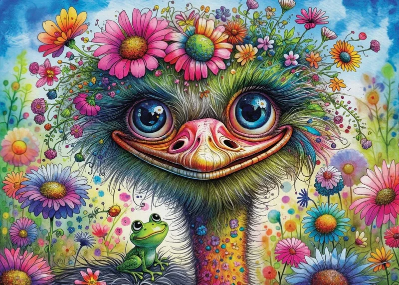 Ostrich and Friend (1000 pcs)