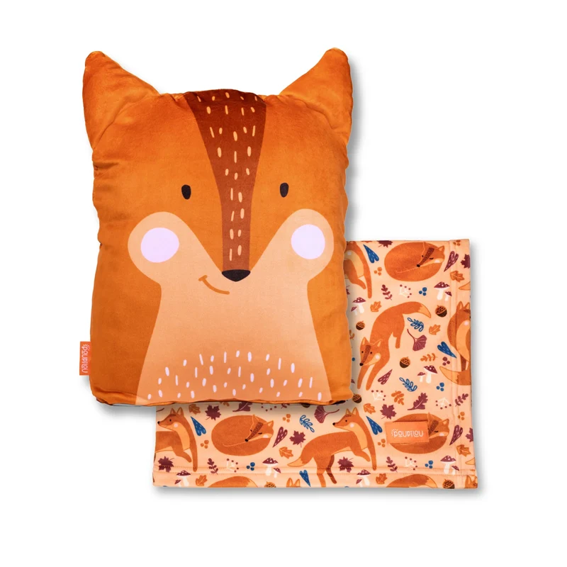 Ensemble peluche couverture 3 en 1 - Renard
