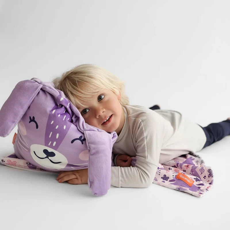 Ensemble peluche couverture 3 en 1 - Lapin