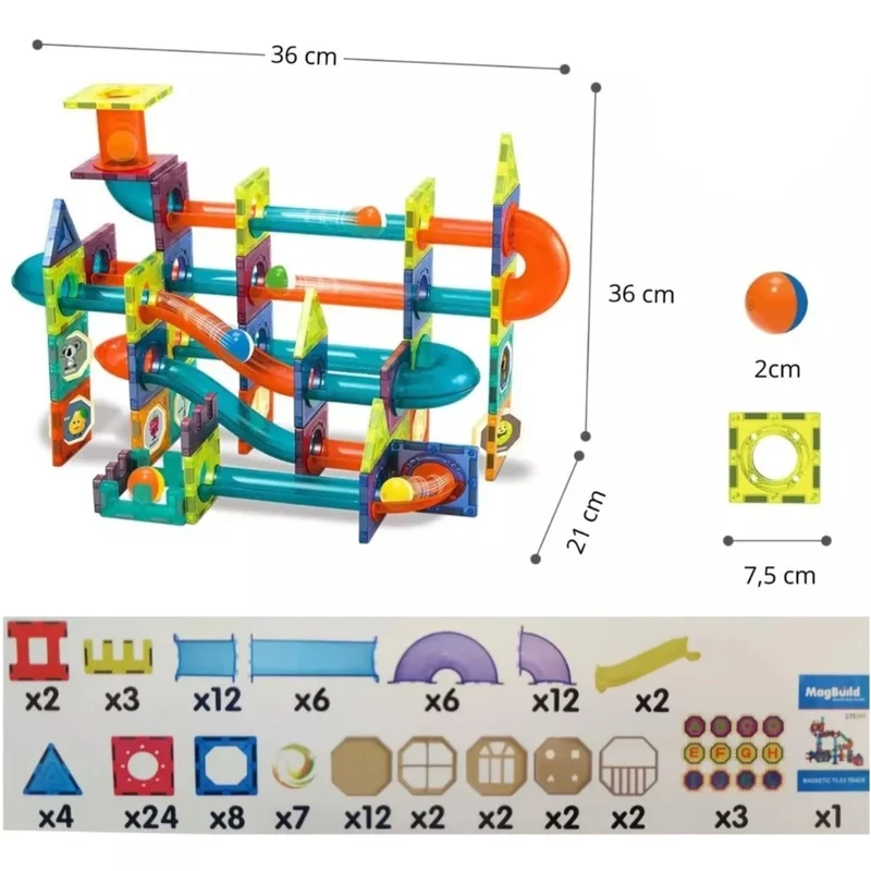 MagneticTiles 110 : Blocs de construction magnétiques