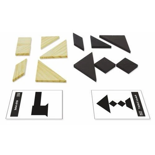 Tangram double en coffret avec livret - Bois