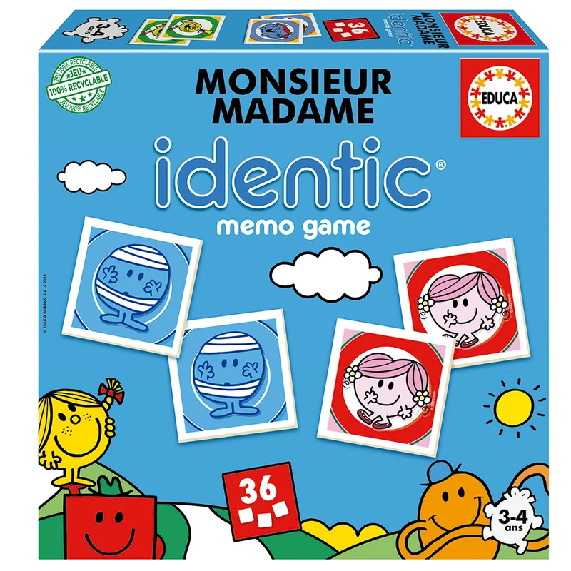 Jeu de mémoire Monsieur Madame