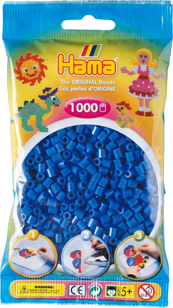 Sac de 1000 billes HAMA, bleu pâle