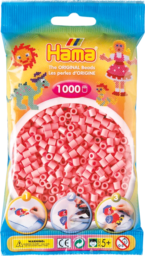 Sac de 1000 billes HAMA, rose