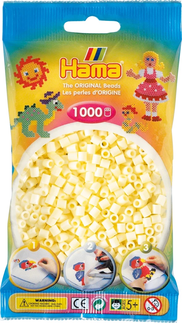 Sac de 1000 billes HAMA, crème