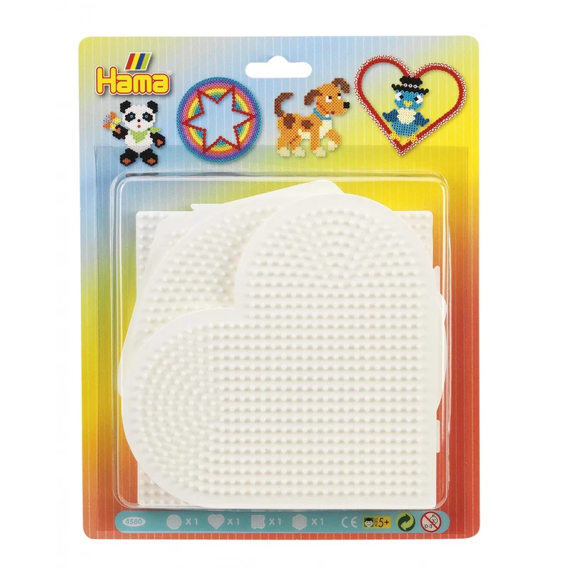 4 plaquettes HAMA de formes diverses