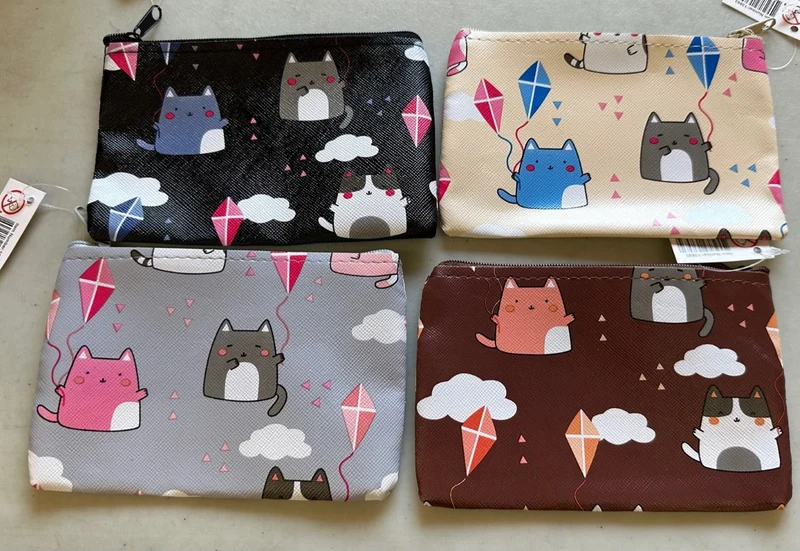 Mini porte-monnaie chat (modèles assortis)