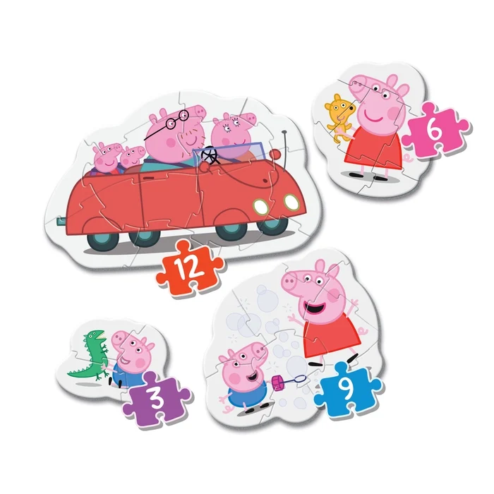 Peppa Pig - 1x3 + 1x6 + 1x9 + 1x12 pièces