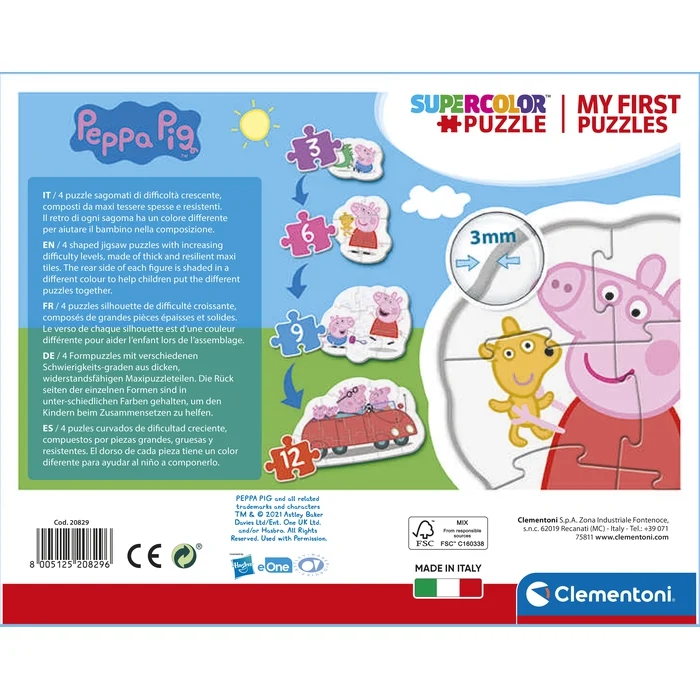 Peppa Pig - 1x3 + 1x6 + 1x9 + 1x12 pièces