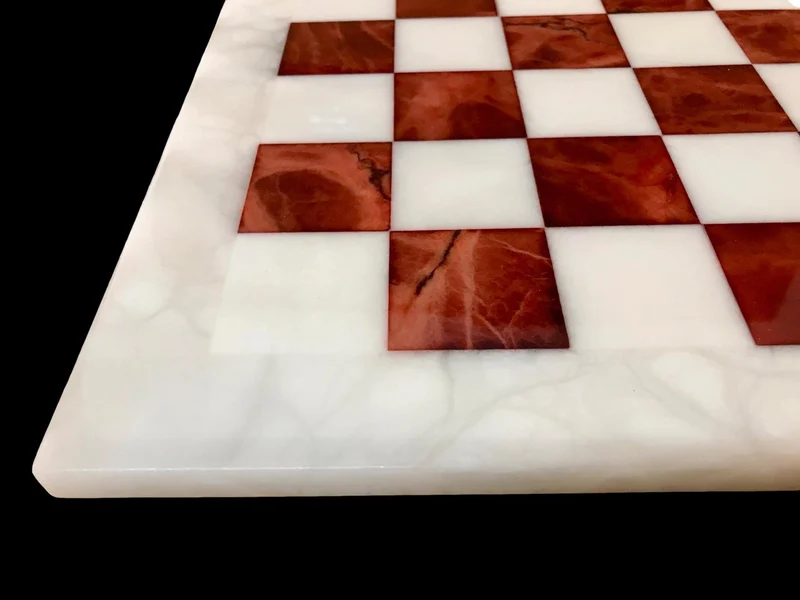 Ensemble jeu d'échecs en albâtre - Rouge - Scali
