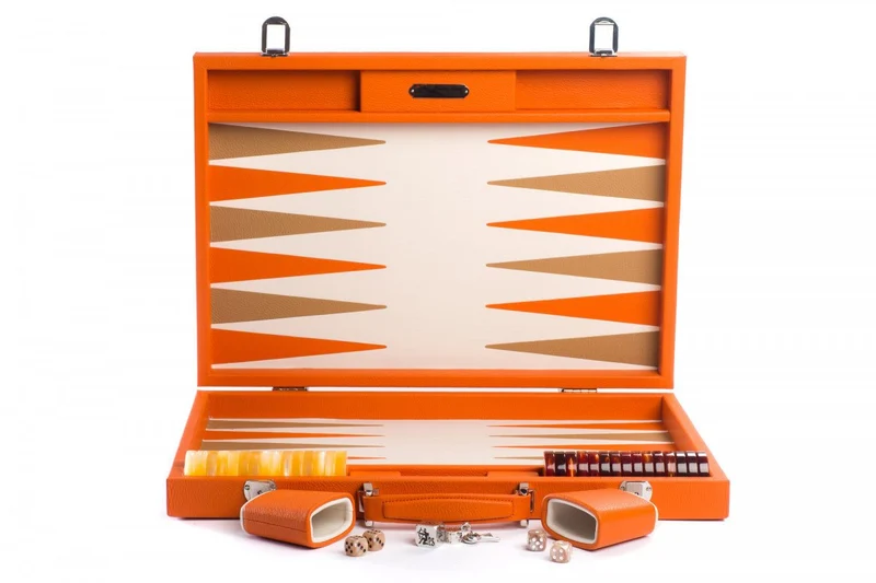 Backgammon Hector Saxe - Buffle Orange - Compétition
