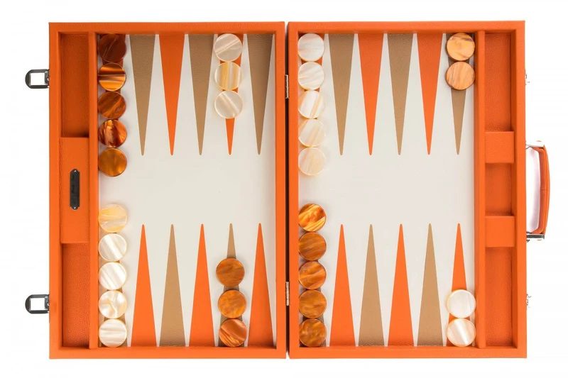 Backgammon Hector Saxe - Buffle Orange - Compétition