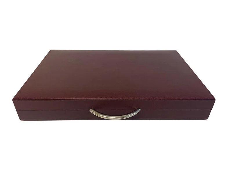Backgammon en Cuir véritable MM - Bordeaux - Renzo Romagnoli