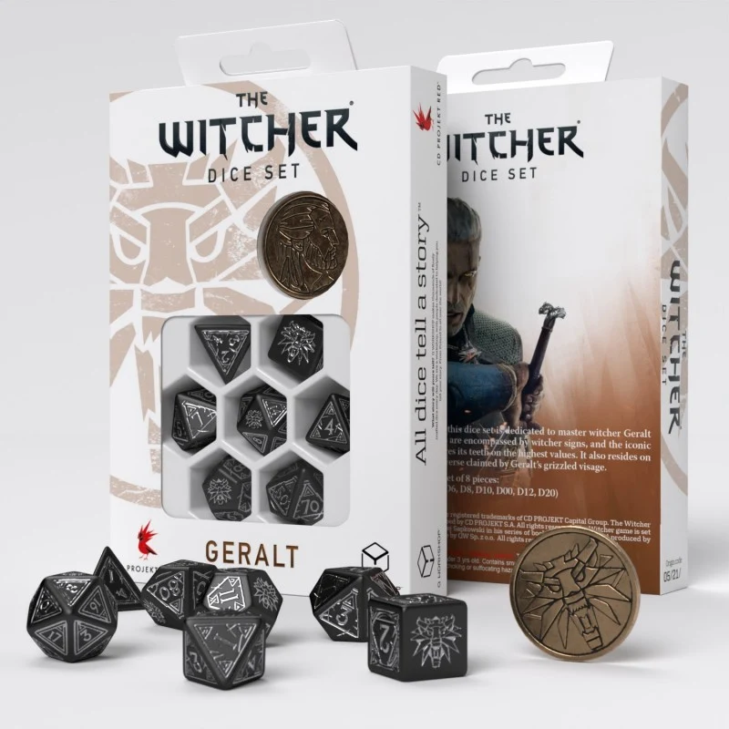 Set de dés The Witcher - Geralt, l'épée en argent